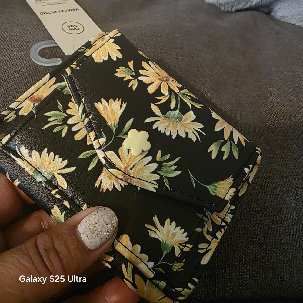 No Boundaries Black and Yellow Floral Wallet